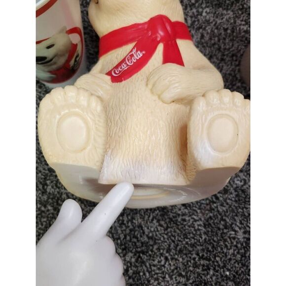 Coca Cola Bear Bank and Cups #A6 - Picture 2 of 7